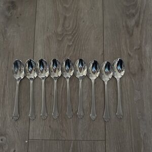 Set of 9‎ Oneida Teaspoons PRINCETON 18/10 Stainless 6" Frosted Handle